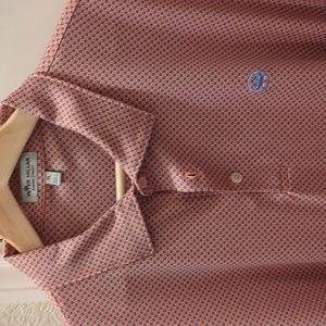 Peter Millar Print Golf Polo, Orange, XL
